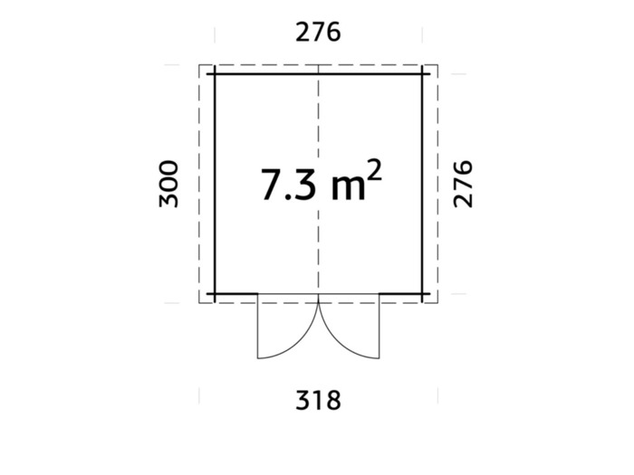 Palmako redskabsrum Petra 2 296 x 296 cm 